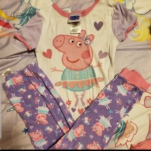 Set of 3 girls pajamas - Frozen, Peppa Pig, size6